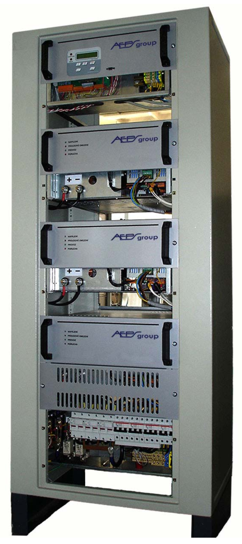 Rack with VIOLET power supply units