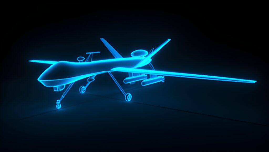 glowing beautiful uav